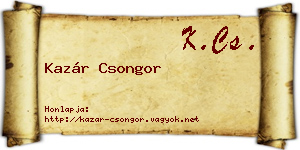 Kazár Csongor névjegykártya
